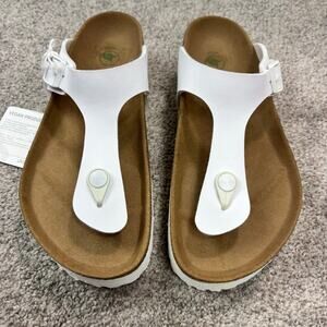 NWT! Birkenstock Papillio Gizeh Flex Platform White Sandals size 39 Vegan